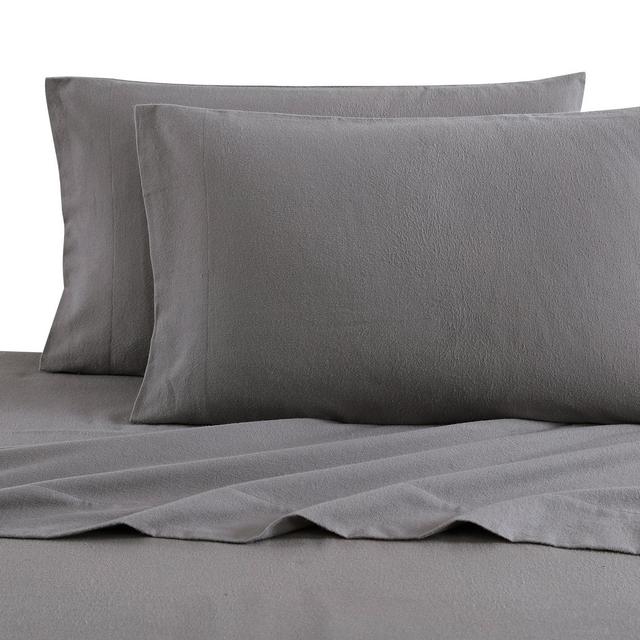 Bee & Willow™ Home Solid Flannel Queen Sheet Set in Charcoal