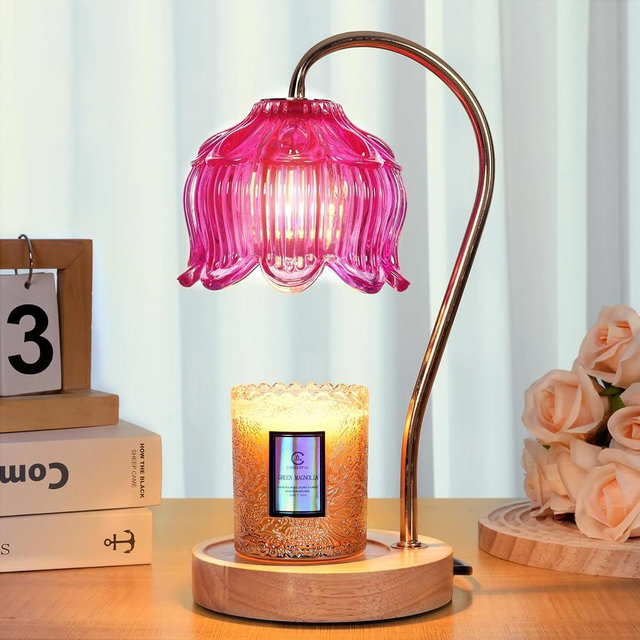 Merrtody Vintage Flower Candle Warmer Lamp with Timer & Dimmer - Lotus Candle Lamp Warmer - Fits All Jar Scented Candles，Unique Gifts for Mom