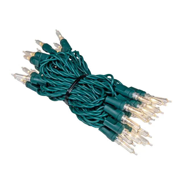 Novelty Lights Vintage Style T5 Warm White LED Christmas Lights, 11.5 Feet Green Wire String of 35 Mini Bulbs, UL Listed Indoor/Outdoor Tree Lighting
