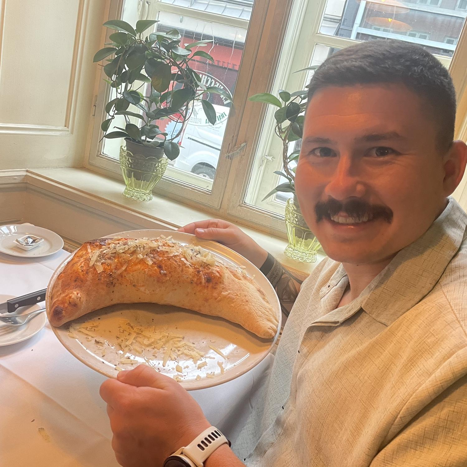 Alex's calzone that we were amazed by in Denmark