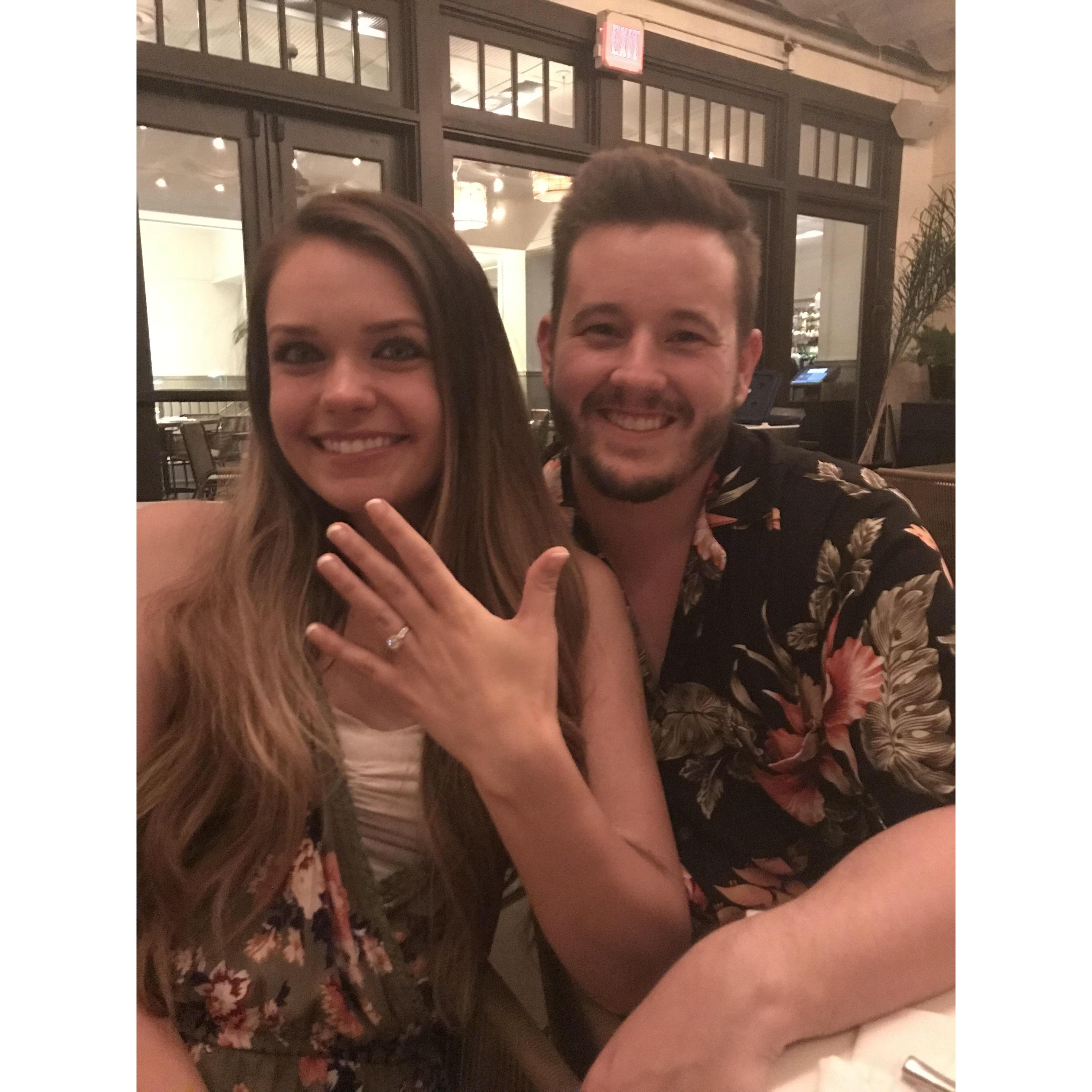 September 2017...moments after getting engaged!