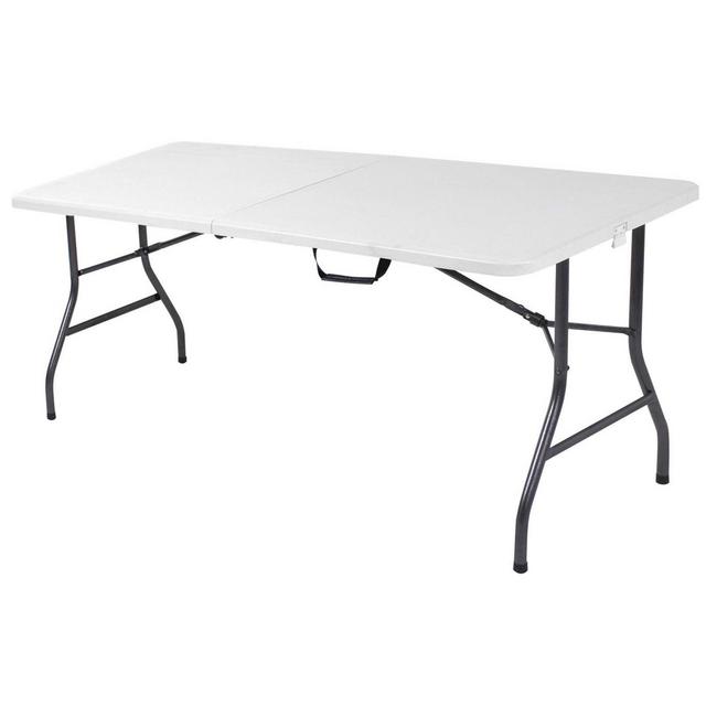 30" Fold-in-Half Blow Molded Folding Table White Speckle - Room & Joy