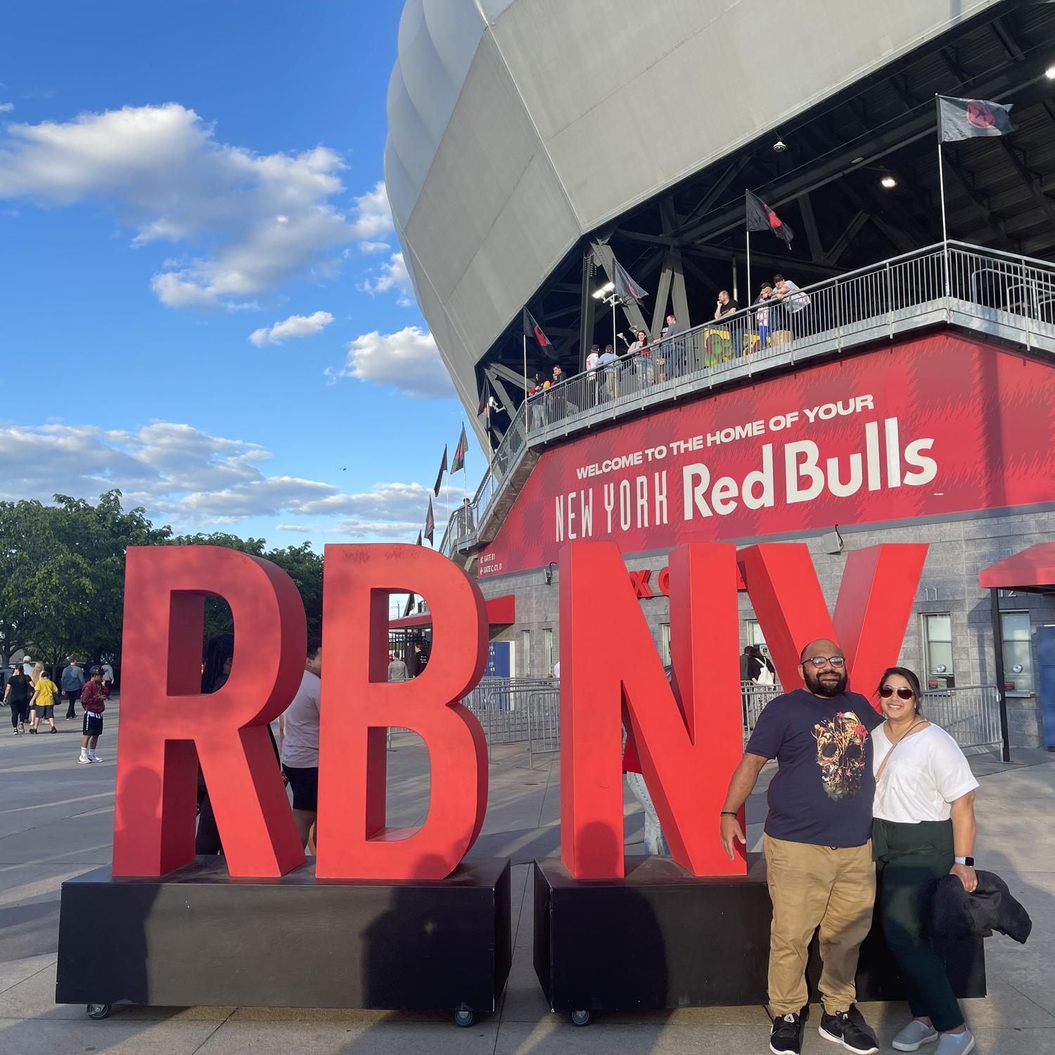 The first of many soccer games together. Go Red Bulls!