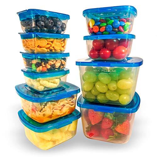 Mr. Lid Premium Attached Storage Containers | Permanently Attached Plastic Lid, Never Lose | Space Saving | 10 Piece