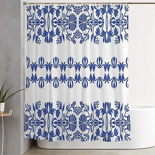 Staromil Bathroom Funny Shower Curtain with Hooks Traditional Hungarian Folk Drawn Artistic Miscellaneous Ornament Graphic Tradition Indian Textures Durable Waterproof Bath Curtain 72" x 72"