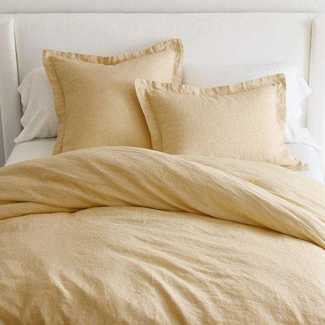 Belgian Flax Linen Duvet, Daffodil, King/Cal. King