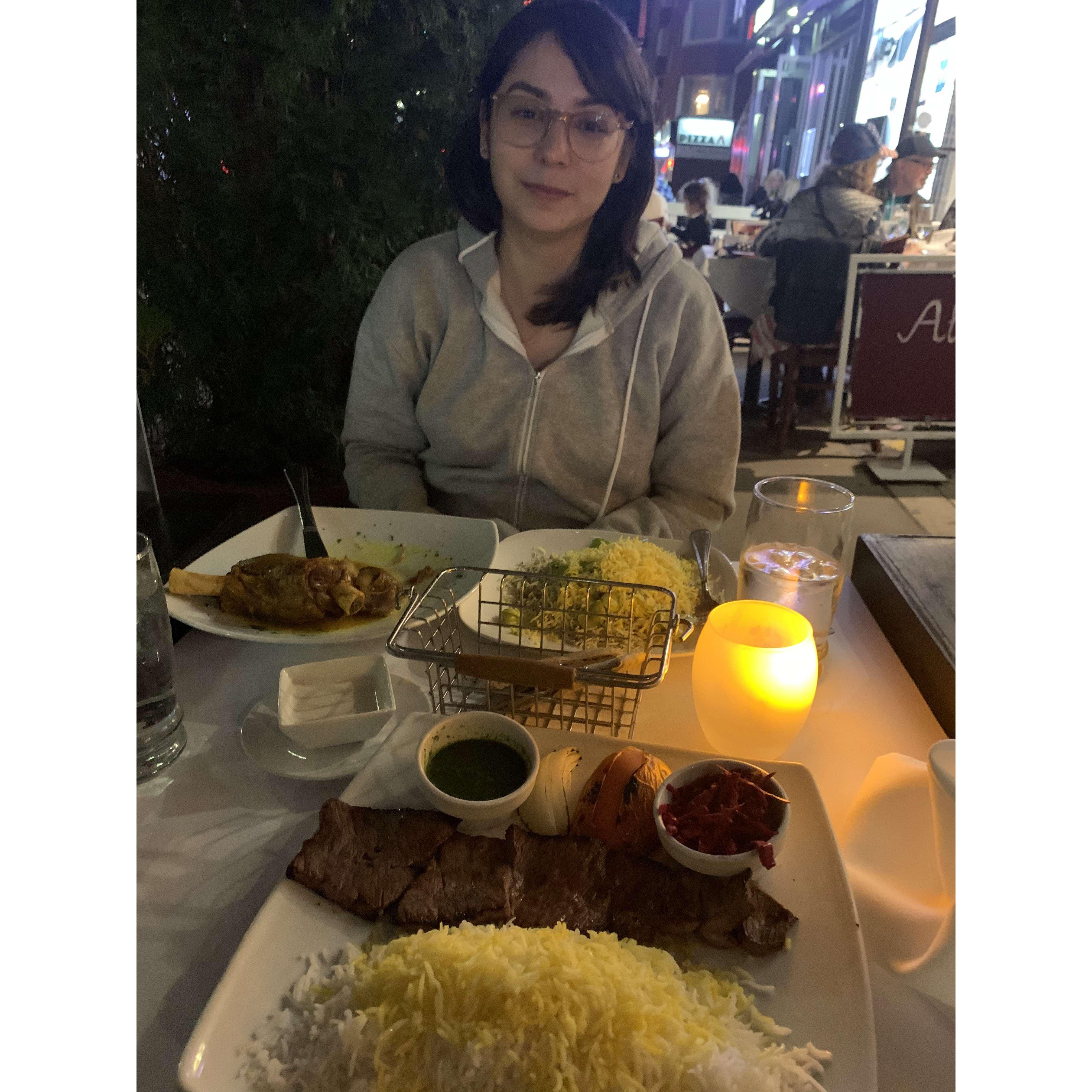 November 7, 2020 At Persepolis in the UES. We had our first intimate dinner together after growing closer during the Pandemic.