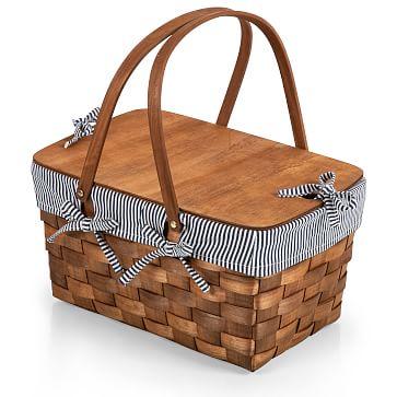 West Elm Wood Top Picnic Basket