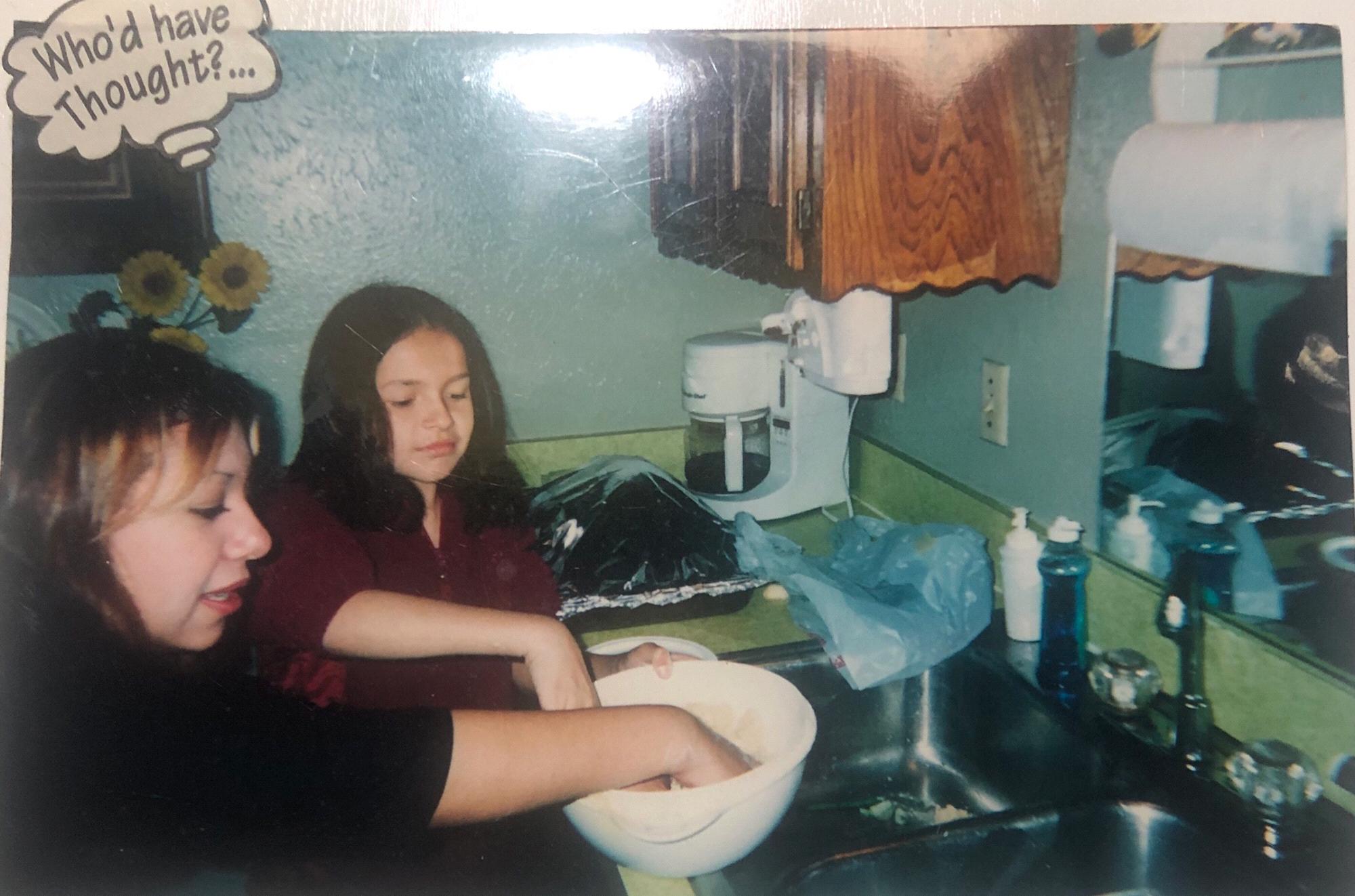 My now soon-to-be sister-in-law-law, Martha Rojas, and I baking cookies when she was in elementary school! I’ve known this girl since she was 3!