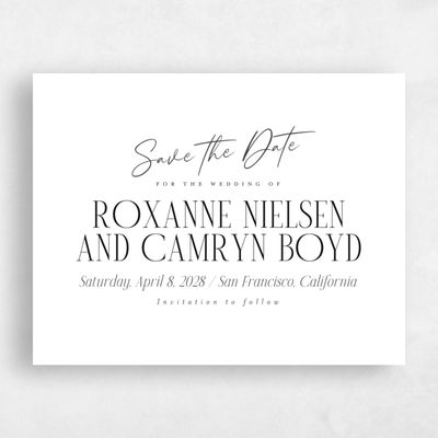 White Wedding Save the Date - Kosrae Landscape