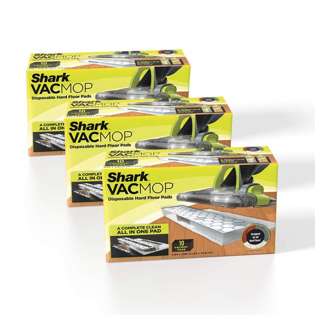 Shark VMP30 VACMOP Disposable Hard Floor Vacuum and Mop Pad Refills White, 30 Count