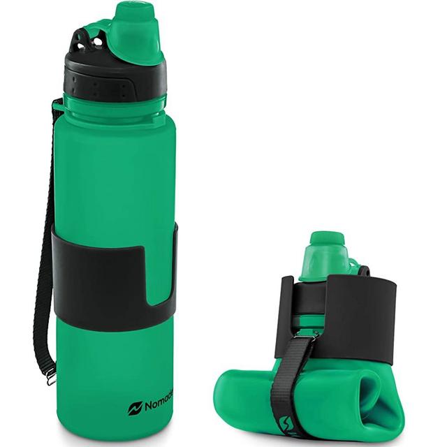 Nomader Collapsible Water Bottle - Leak Proof Twist Cap - BPA Free, 22 oz