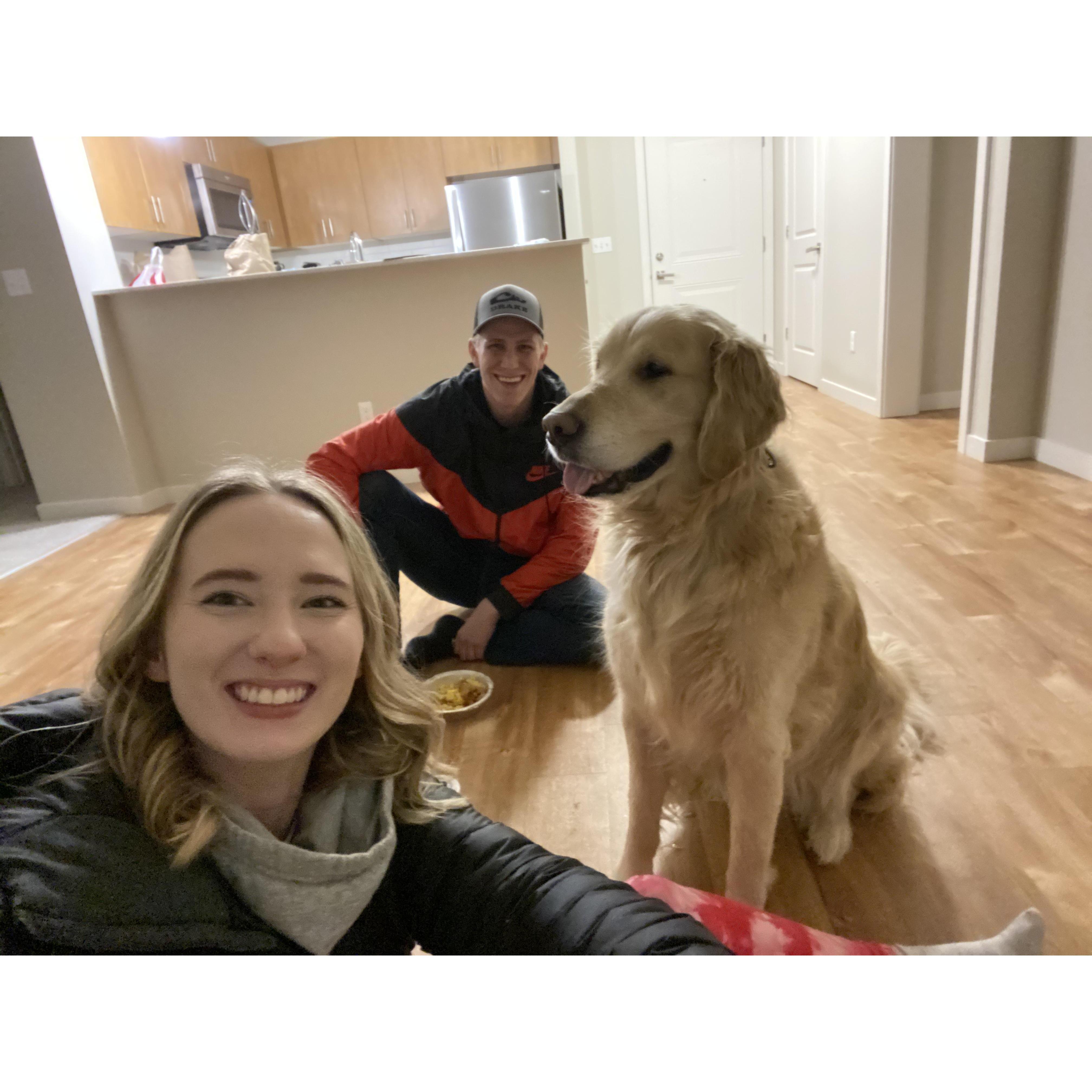 First meal after we got the keys to our first home together!
