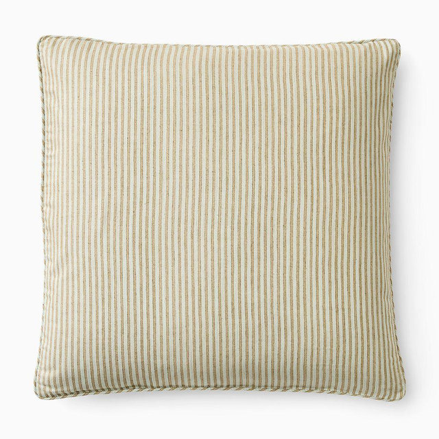 Pierce & Ward Mini Stripe Pillow Cover, 24x24 Inches, Olive
