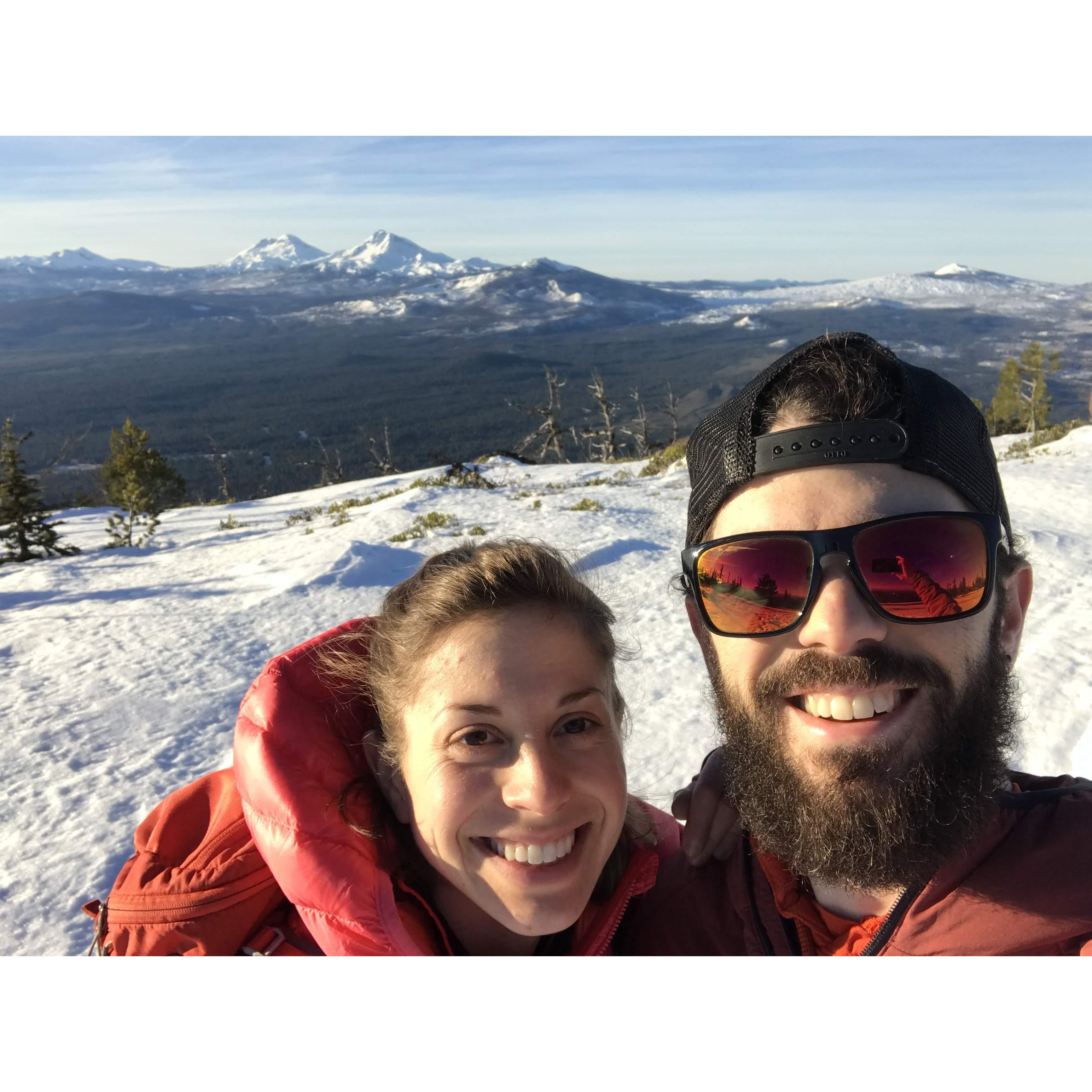 Black Butte, OR. South, middle and north sisters in the background