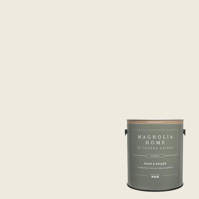Magnolia Home by Joanna Gaines Classic Interior Wall, Ceiling, Trim Paint and Primer, Satin Finish, 1 Gallon - SILOS WHITE