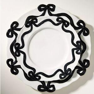 Benedita Bow Stoneware Side Plates, Set of 4 Black