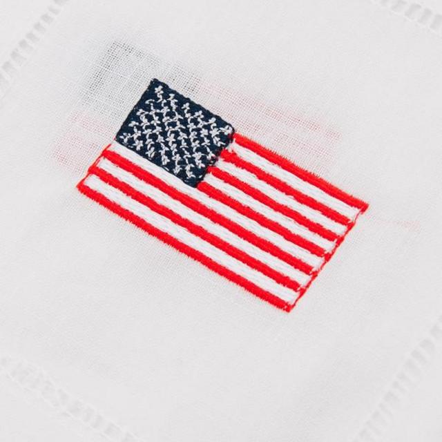 American Flag Embroidered Cocktail Napkins