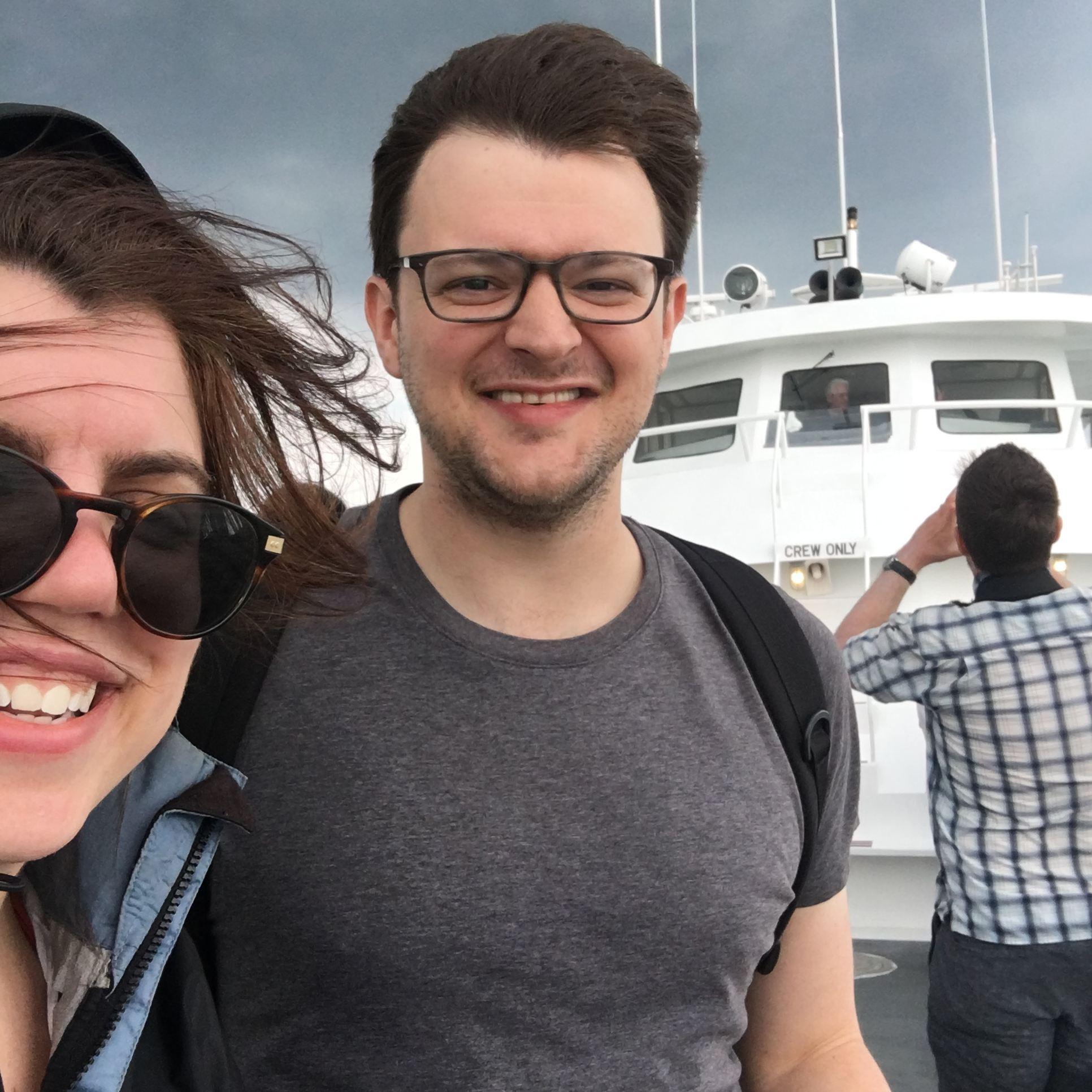 Whale-watching (yes, in NYC!) for Jeff's birthday in 2018. Katie got seasick, but Jeff saw whales.