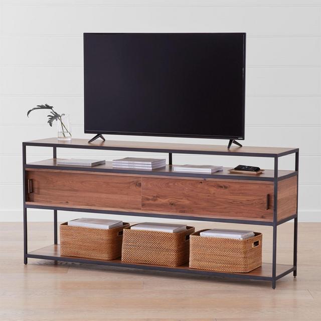 Knox Black 76" Industrial Media Console