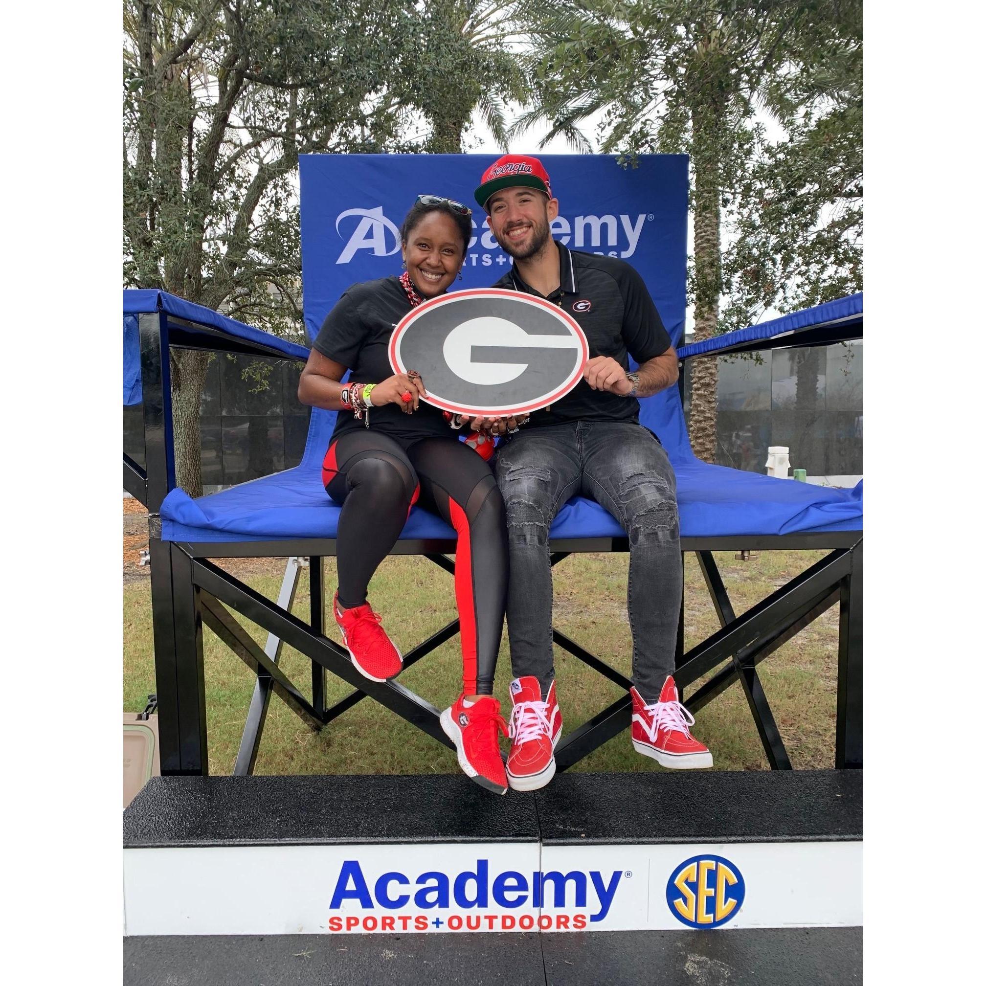 It was Tommy's first year attending the Georgia versus Florida festivities in Jacksonville, Florida! Needless to say, he wants to go back every year like the rest of us! =)