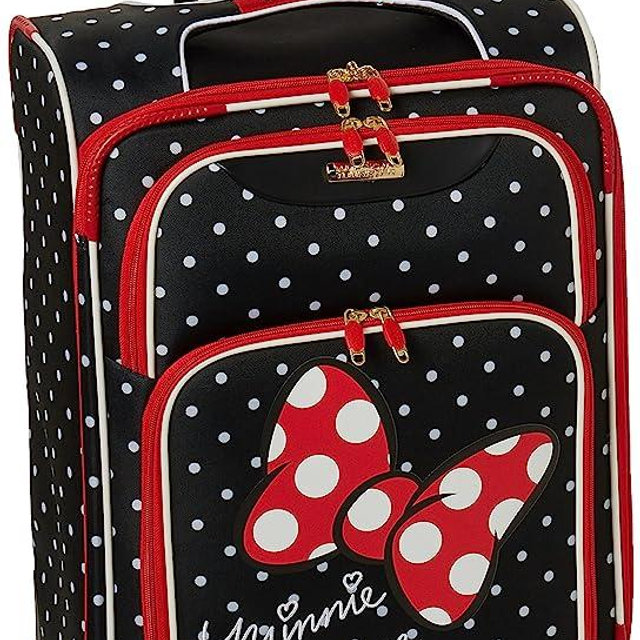 American Tourister Disney Softside Luggage with Spinner Wheels, Minnie Mouse Red Bow, 21-Inch