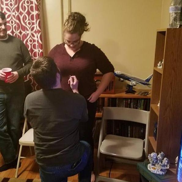 January 1, 2018 - 12:01 am... 7 years 2 months together... and she said YES!