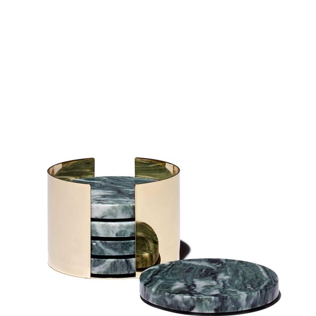 Viski Burke Emerald & Gold Coasters, Set of 4