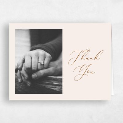 Linen, Beige Wedding Thank You - Merlo Photo