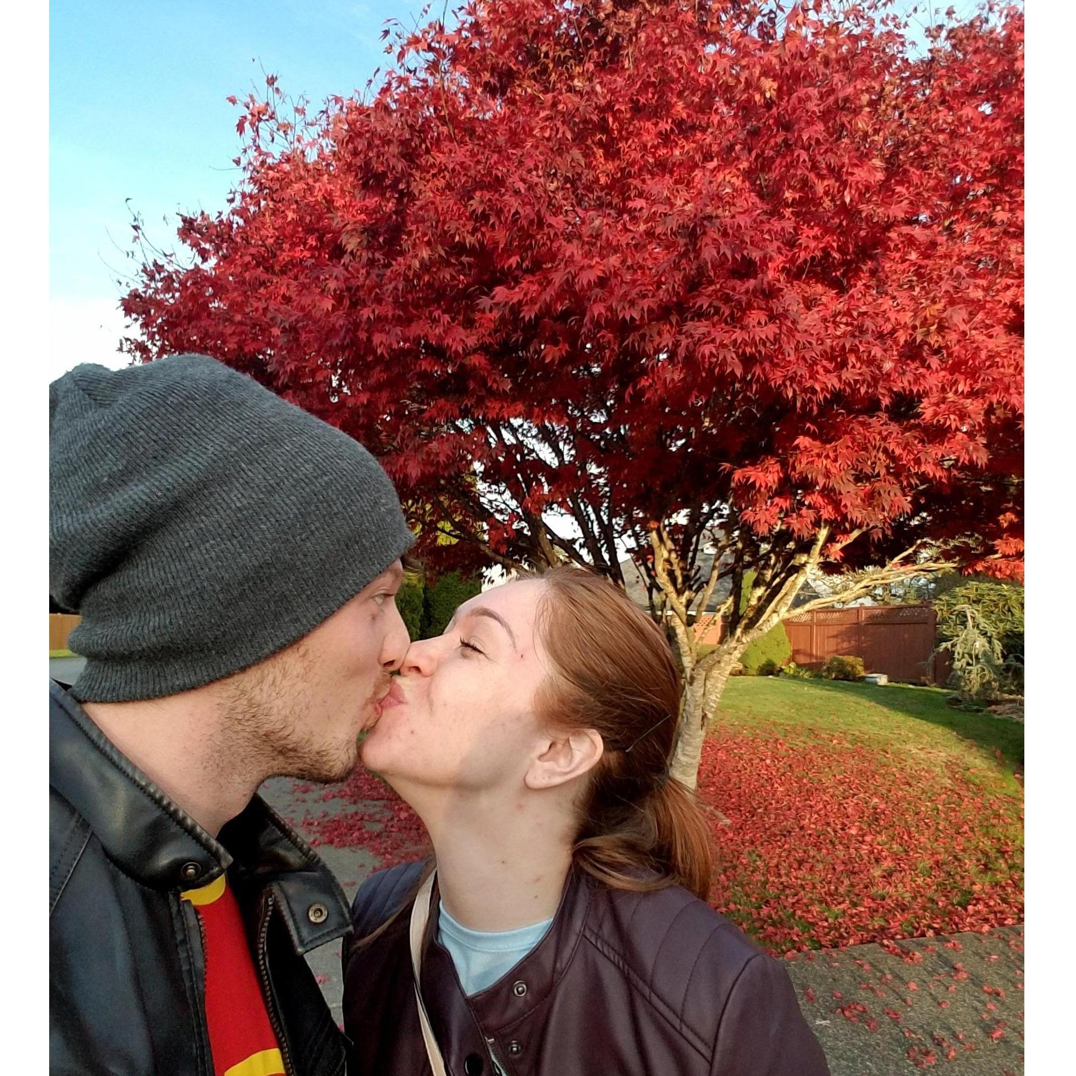 Love during all seasons. 
Dan, always making jokes that make Marina laugh...even during photos.