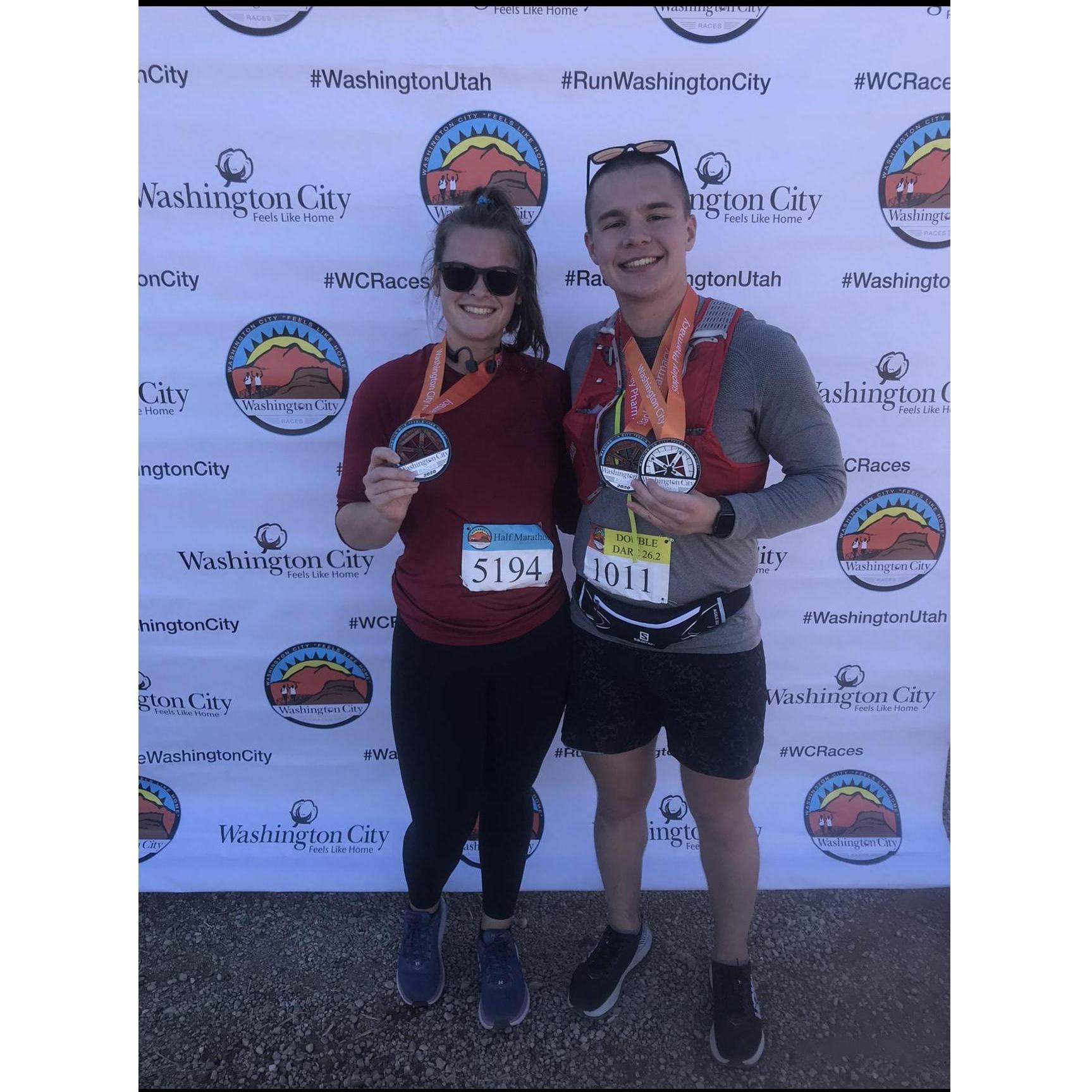 Running the St. George half marathon - Ashton and full marathon - Dayton