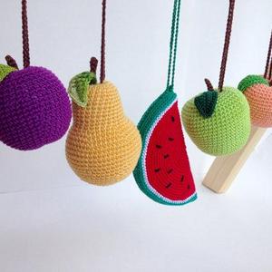 Baby gym toys fruits Set of 5, hanging toys, play gym toys, crib toys, crochet rattles, activity center toys