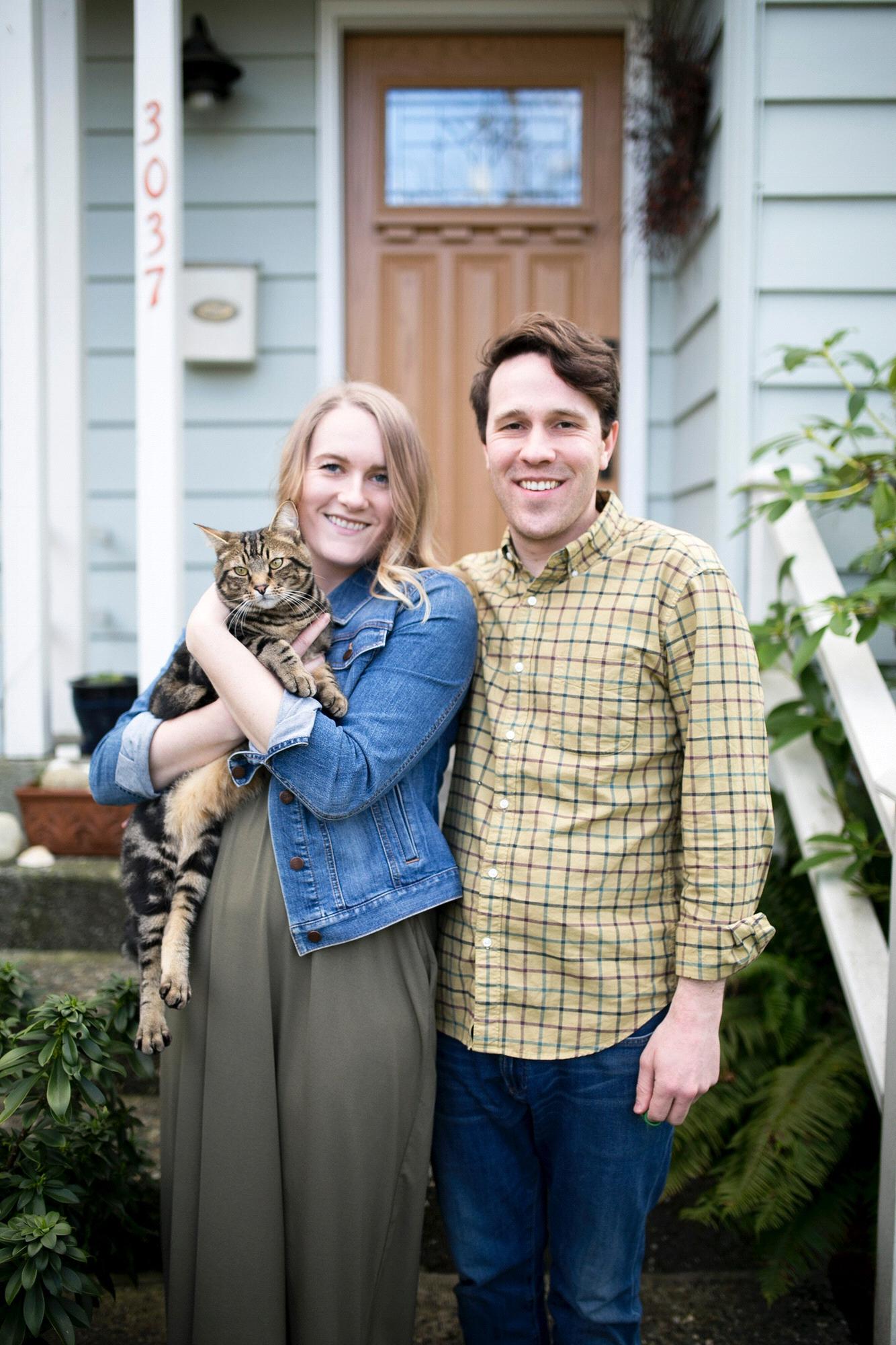 Katelyn, John and their cat Bento. This photo was taken by our talented friend Sarah.