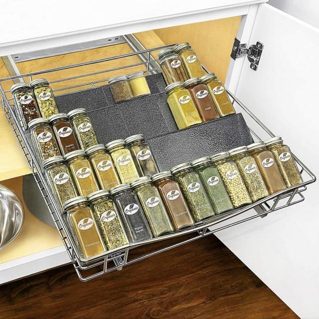 Steel Spice Rack Tray-Drawer Organizer