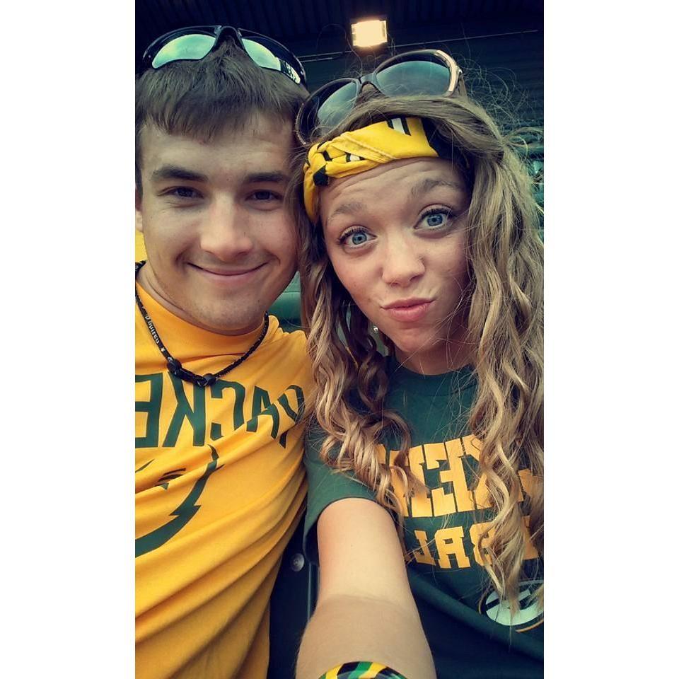 Taylor and Nathan at Packer Family Night. August 8, 2015
