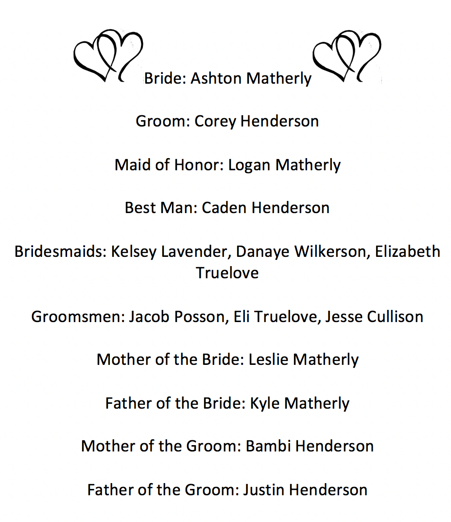 The Wedding Website of Ashton Matherly and Corey Henderson
