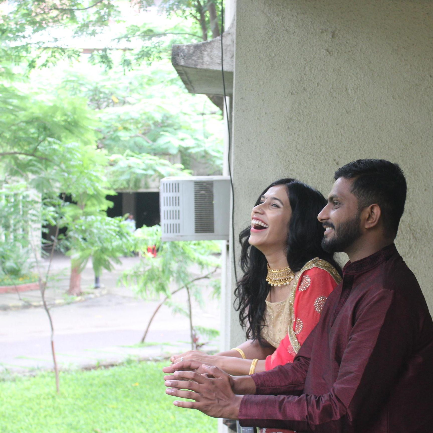Cracking poor jokes to trap her into marrying me.