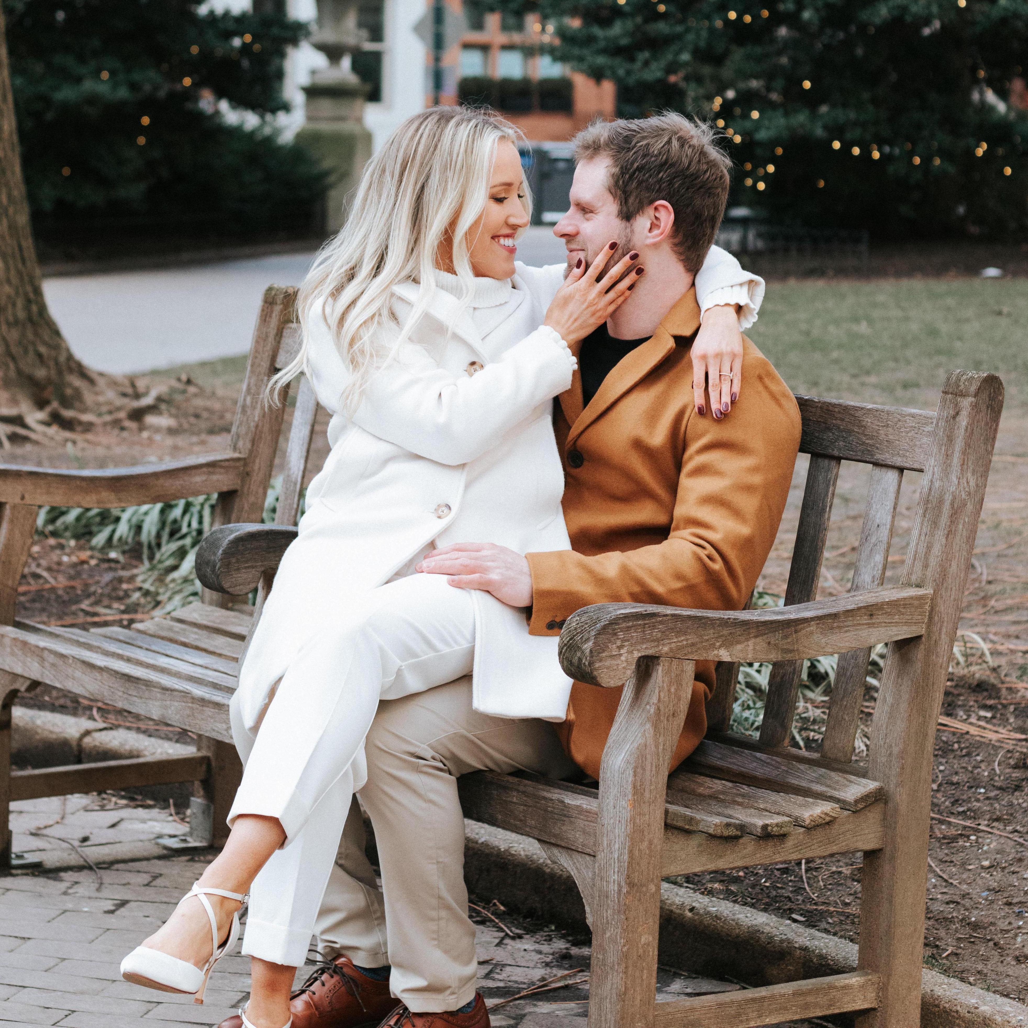 Engagement pictures in Rittenhouse Square - January 2021