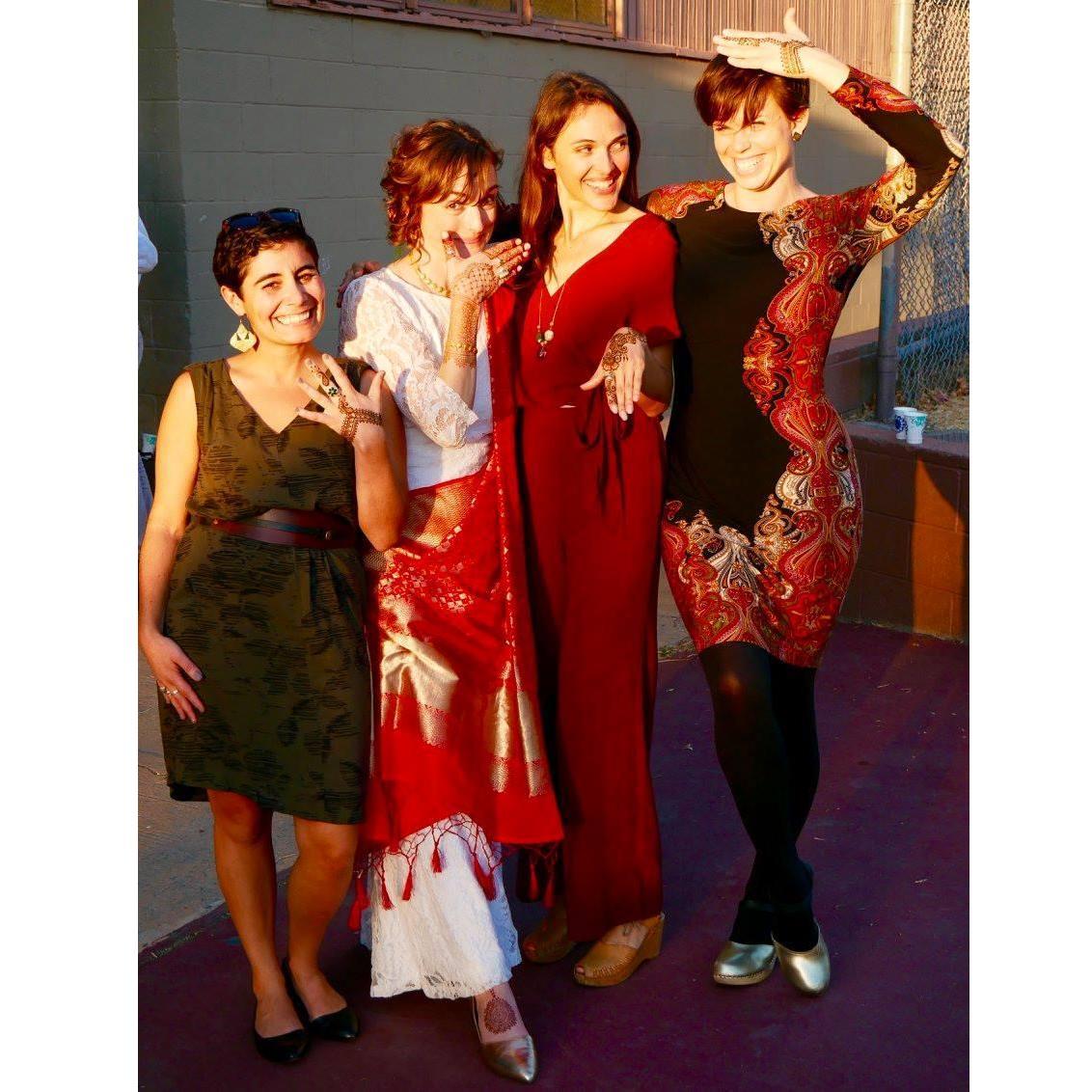 With friends (L-R) Kestrel, Robyn and Emily