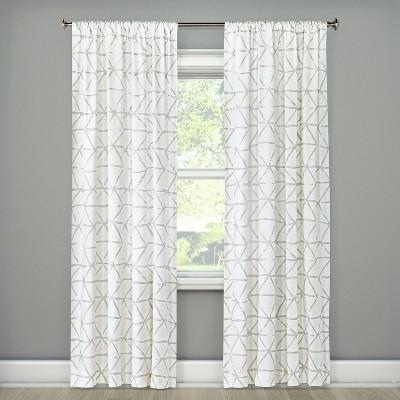 Sketched Triangle Curtain Panel Gray (54"x108")- Threshold&#8482;