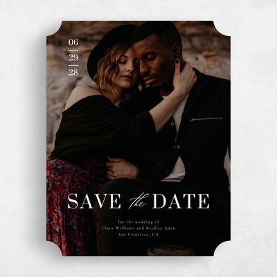 White Ticket Wedding Save the Date - Talana Photo