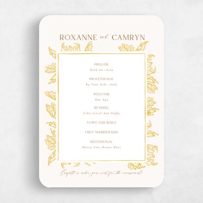 Yellow Rounded Wedding Program - Velarde