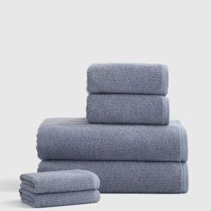 Turkish Ribbed Quick Dry Bath Towel Bundle - Mineral