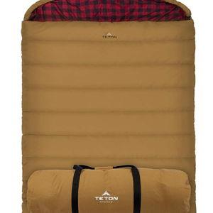 Teton Mammoth Queen Size Double Sleeping Bag- A Warm Bag The Whole Family can Enjoy – Great for Camping, Hunting and Base Camp. Compression Sack Included