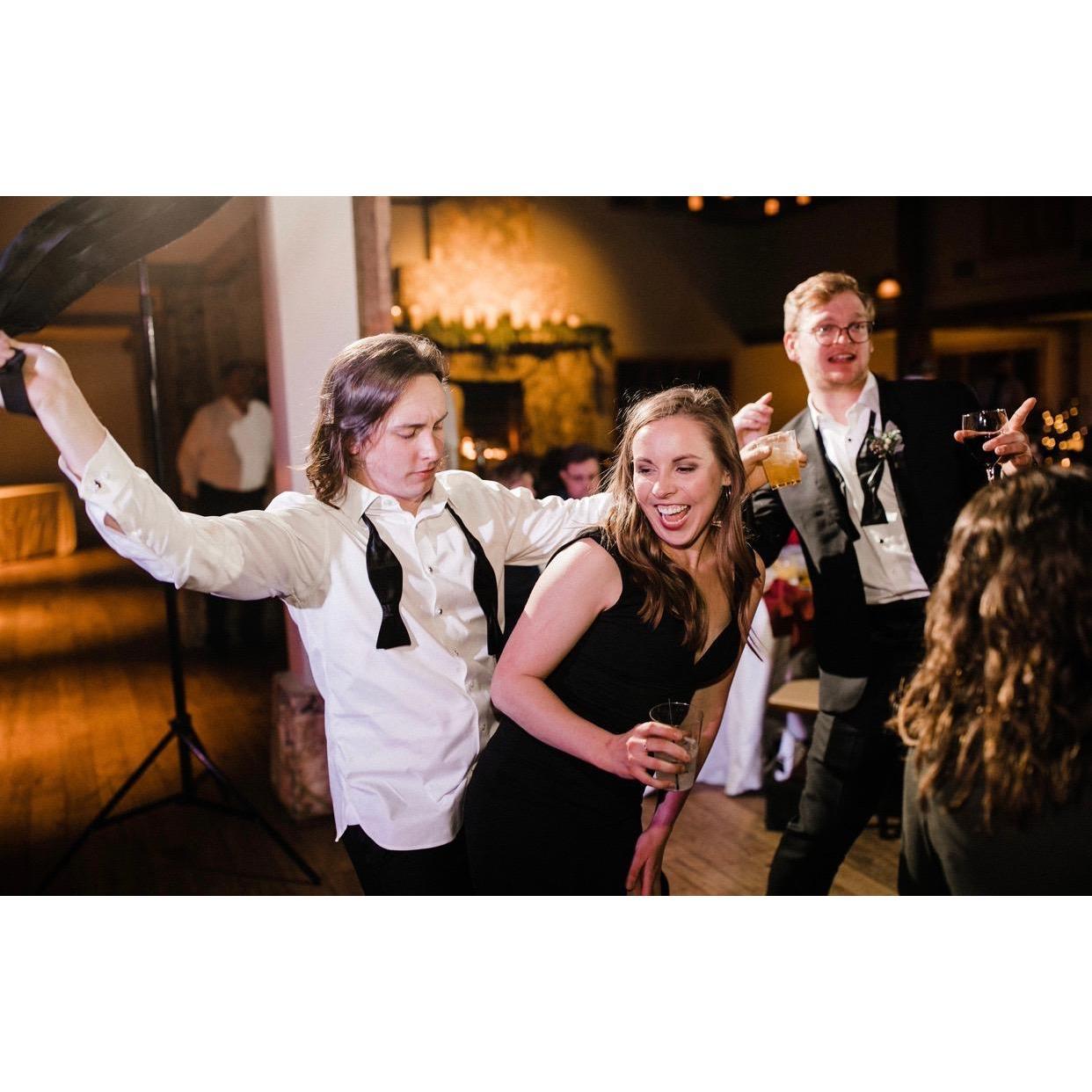 If you know us, we love getting on the dance floor. We hope to have this good of a time at our own wedding :)
