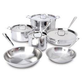 D3 Stainless 3-ply Bonded Cookware Set, 10 piece Set