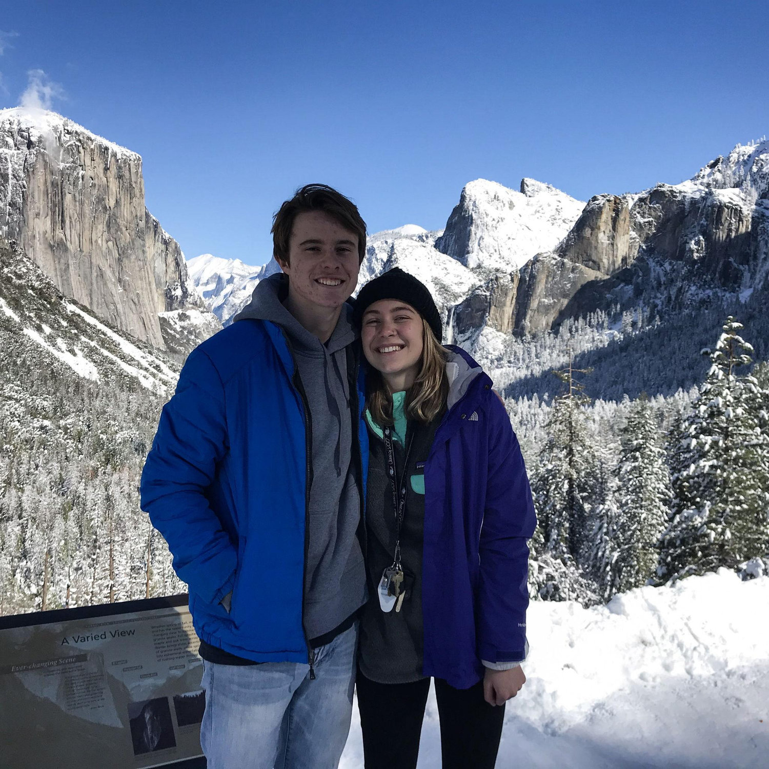 First trip together to Yosemite right before Trevor left for bootcamp, February 2019.