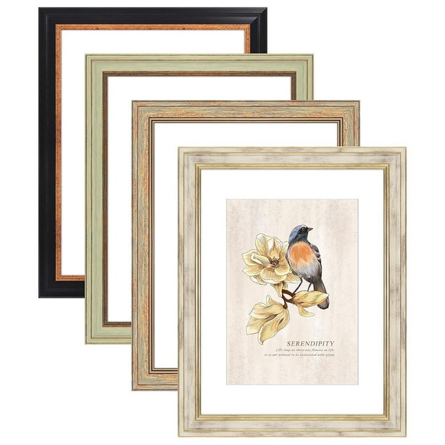 AAQ 4 Pack 8x10 Picture Frame - 8 x 10 photo frame with Plexiglass, picture frames for wall & tabletop picture frames
