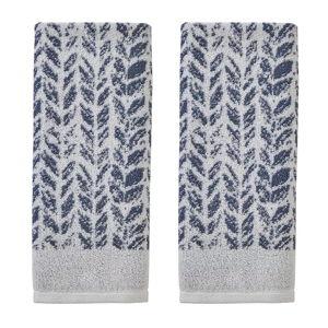SKL Home Distressed Leaves Jacquard 2-Piece Hand Towel Set