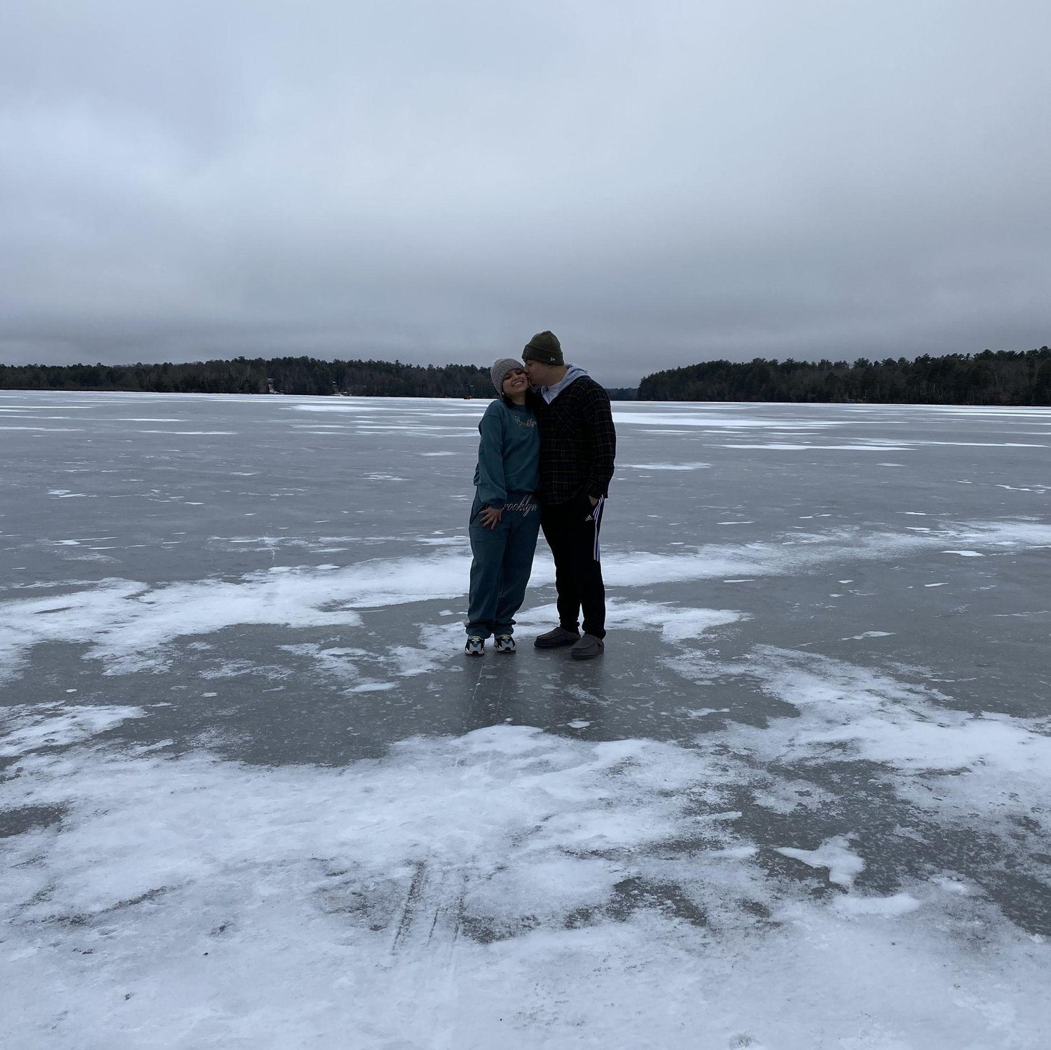 Standing on a lake in Wisconsin
